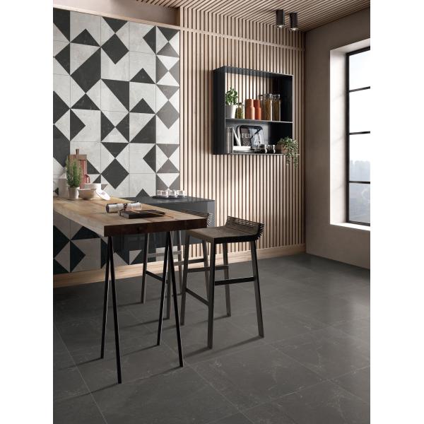 Черный глубокий большой мраморный фарфор взгляда кроет поддержку черепицей стены ванной комнаты 800С800ММ