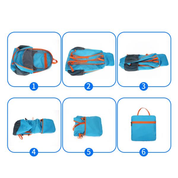 Custom Logo Nylon Sports Gym Bags Collapsible Lightweight Waterproof Outgoing Backpack