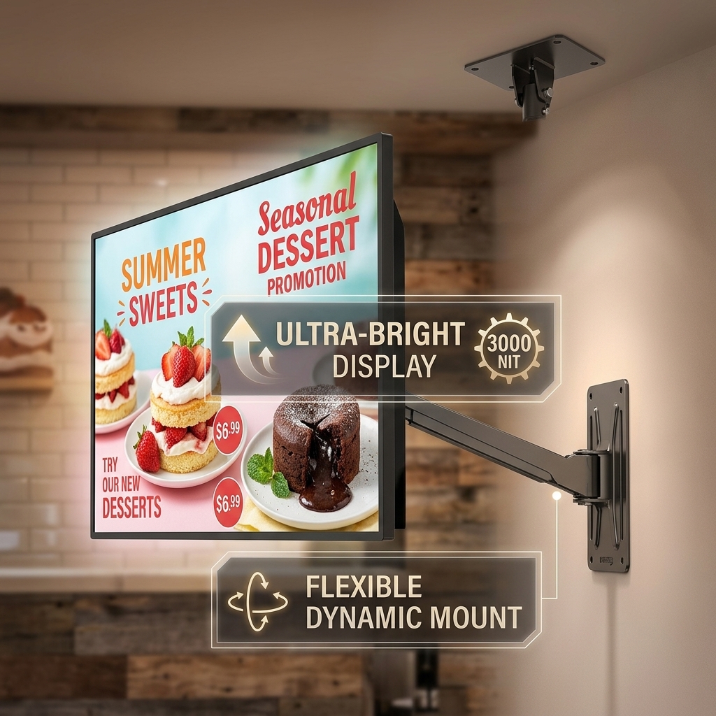 32 Inch Digital Menu Board with Cloud CMS Management and Multi Screen Sync for Dynamic Menu Updates