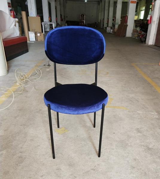 Elegant Iron Metal Base Baby Pink Fabric Dining Chair for Home Restaurant Hotel