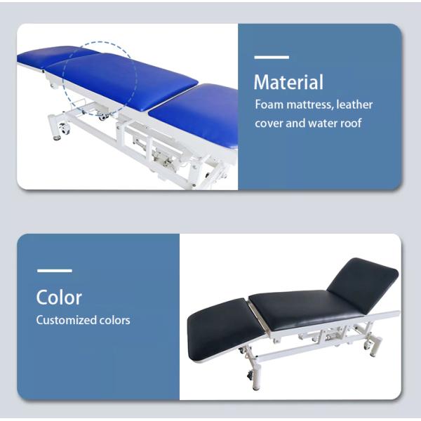 Черная кровать рассмотрения PU кожаная материальная использована для медицинского лечения больницы