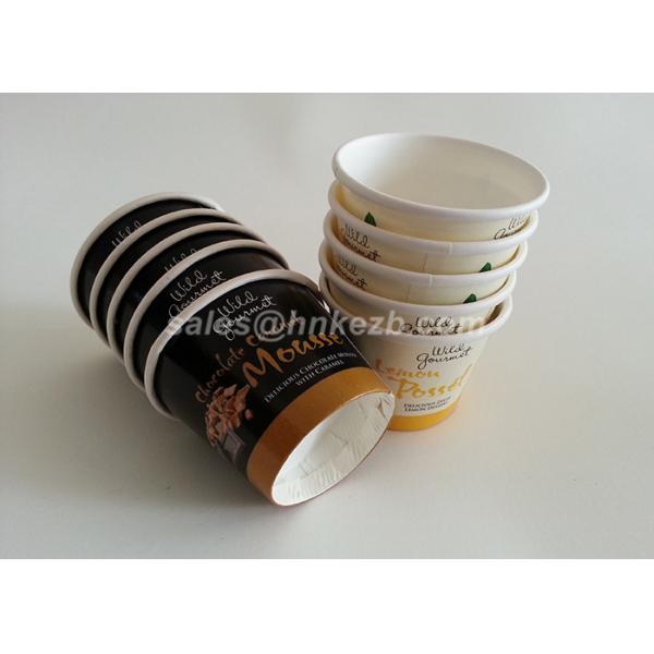 Double PE Ice Cream Paper Cups , 6oz Custom Printed Ice Cream Containers