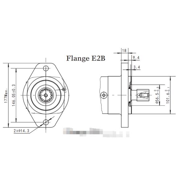 400cc Hydraulic Motor 2 Bolt Rhomb Flange Pilot 101.6mm 31.75mm Spline Shaft 14T