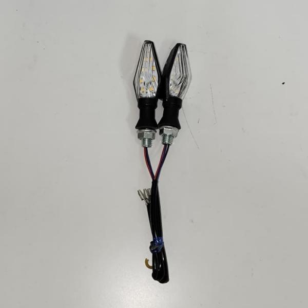 Plastic Winker Lamp Motorcycle Black Plastic With Wires Aftermarket Lamp