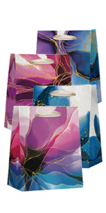 Holographic Foil Paper Gift Bags With Handles, Reusable Iridescent Gift Bags For Baby Shower, Birthday, Wedding