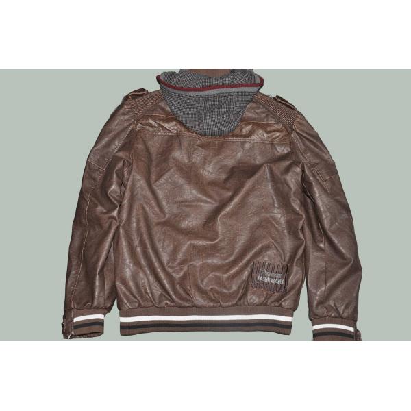 Plus Size, Big and Tall, Coffee and Fashion Western Casual Mens Leather Jacket with Hood