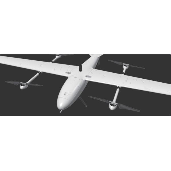 Легкий разведывательный БПЛА CP7 VTOL имеет дальность 210 км и максимальное время полета 180 минут при максимальной массе груза 1,3 кг