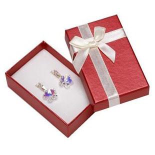 Faux Velvet Insert Jewelry Gift Boxes , OEM / ODM Jewelry Box For Pierced Earrings