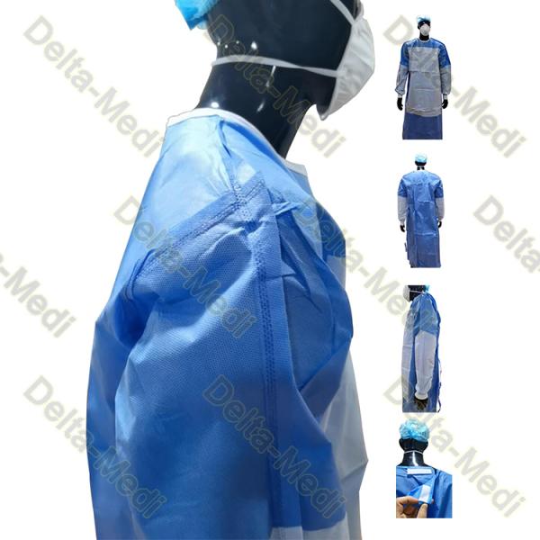 SMS 35g 40g 45g AAMI Level 3 AAMI Level 4 Surgical Gown Reinforced Gown