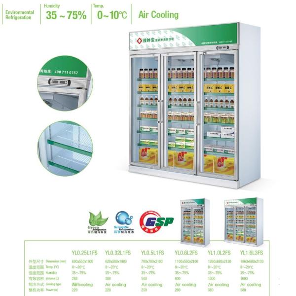SUS304/201 Commercial Supermarket Refrigerator 1600L Double Temperature