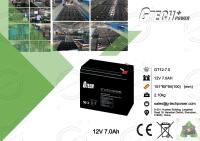 2,05 quilogramas tipo bateria acidificada ao chumbo do gel de 12 volts para o sistema do sistema solar