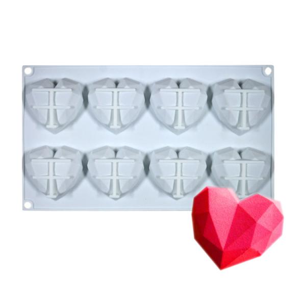 O coração dá forma ao molde do bolo 3d personalizou o produto comestível Diy feito a mão