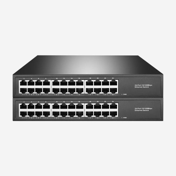 24 10/100 de Mbps portuários prendeu o interruptor de rede uma dimensão de 266 x 183 x 39 milímetros