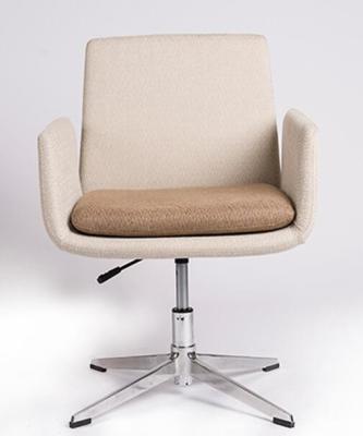 Safety Item Adjustable Executive Office Chair , Fabric White Swivel Chair