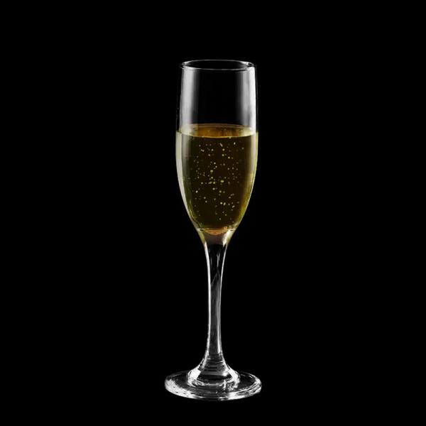 Clear Bulk Glassware Hand-Blown Crystal Champagne Flutes 7.5oz (Set of 6) for Hospitality/Gifting