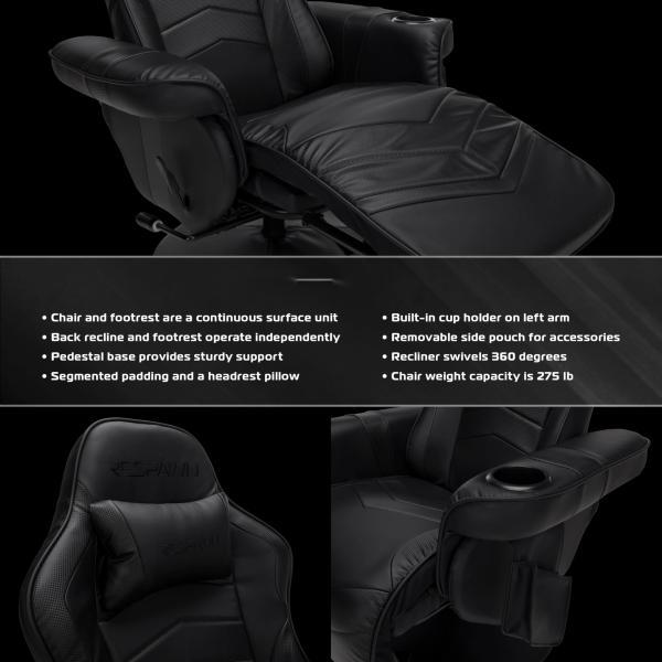 Computer Recliner Gaming Chair with Footrest from ALINUNU Adjustable and Upholstered
