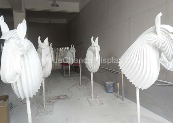 Origami Style Shop Window Decoratio Custom Life Size Fiberglass Horse Head Sculpture