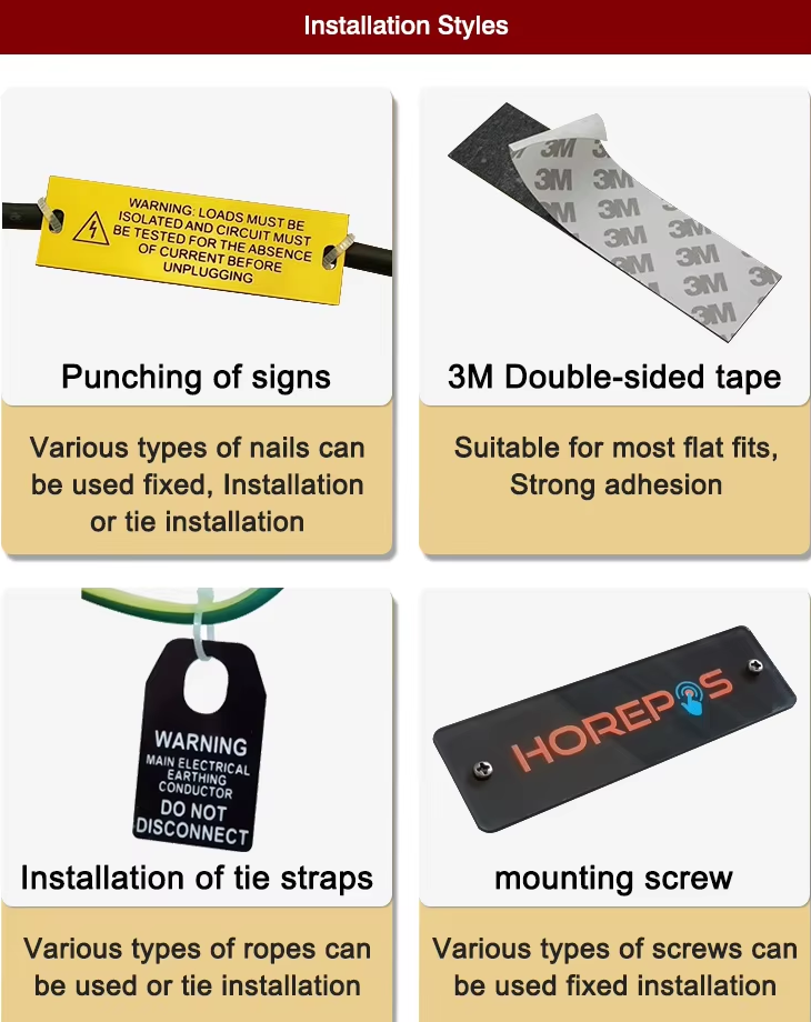 Customize Engraved Plastic Abs Solar System Panels Warning Label Kit Tag High Voltage Pv Warning Safety Strong Self-Adhesive