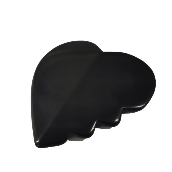 Black Large Bian Stone Gua Sha Lymphatic Drainage Massage Tool for Neck Back Shoulder Waist Buttock Body Therapy Massager Tools