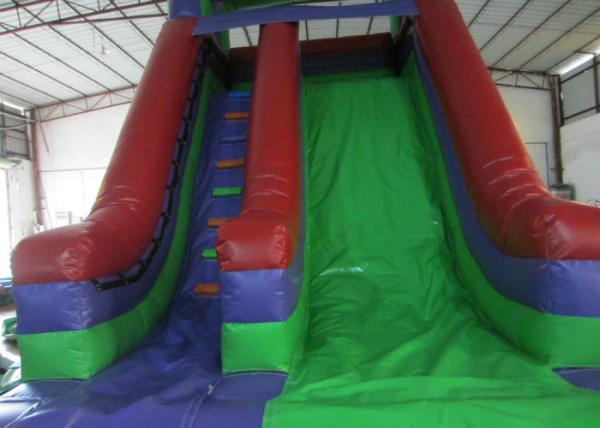 Dark Green Large Commercial Inflatable Water Slides / Bounce House With Slide