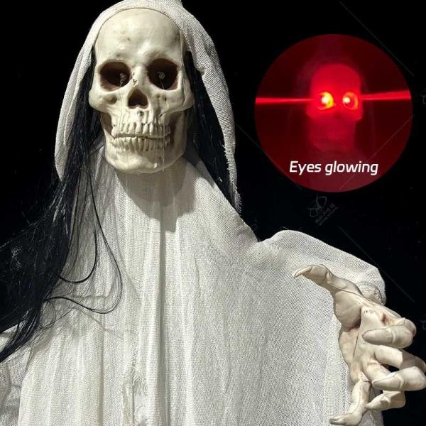 Decoraciones temáticas de Halloween de fantasma colgante de plástico personalizado Esqueleto iluminado