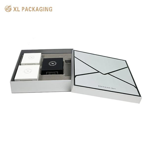 Luxury Custom Rigid Top and Bottom Gift Box with Velvet Insert for Skincare Personal Care Sets