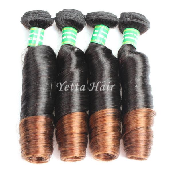 Two Tone Soft  Ombre Peruvian Virgin Remy Hair / Romance Spiral Curl Natural Hair