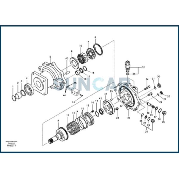 O jogo de reparação do selo do motor do balanço VOE14512788 14512788 cabe EC380E SG20
