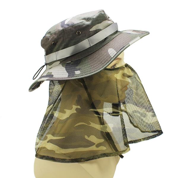 62cm UPF 50+ Outdoor UV Protection Unisex Bucket Hat With Neck Cover