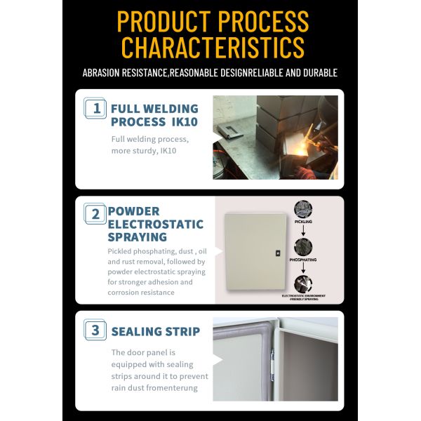 IP65 protection ce certified outdoor waterproof steel distribution box for factory meter engineering monitoring