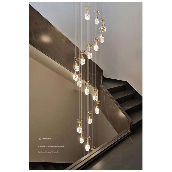 Snow Mountain Flower Shape Stair Lights For Loft Ceiling Staircase Branch Chandelier Lighting LED Pendant Lights Chandeliers