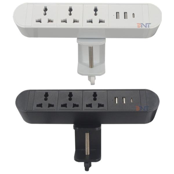 BOENTE Hot Sale 6.56 Ft Cord 3 Universal Power & 2 USB-A & 1 USB-C White Home Recessed Power Strip Socket Wholesale