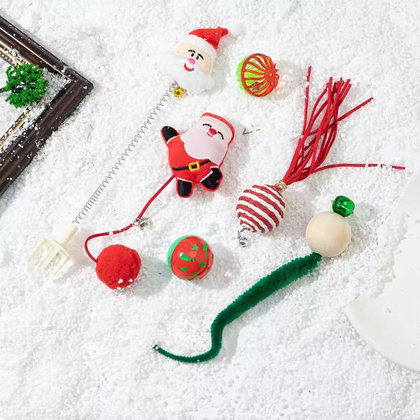 Plastic Pet Toys 10 Pack Cat Toy Sets Sustainable Christmas Stockings