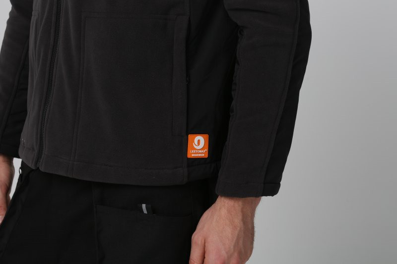 Люди куртки Microfleece зимы, черное paka работы холода
