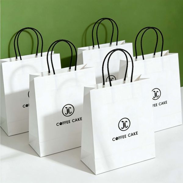 Custom Disposable Kraft Paper  Twisted  Handle  Bag Printing Shopping Bags