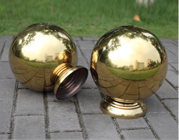 Grande corrimão oco de Inox da bola 304 de aço para dourado de cerco da escada lustrado