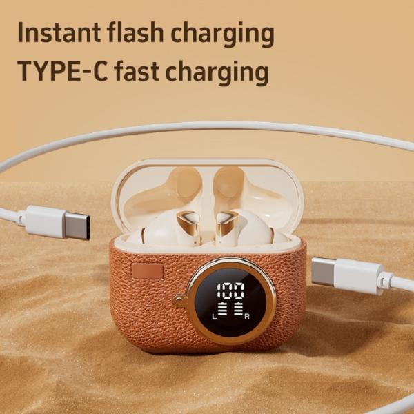 Wireless Earphones Bluetooth 5.4 ANC Earphone F10 Speaker 300mAh Case Type-C Fast Charging Brown Complexion Green