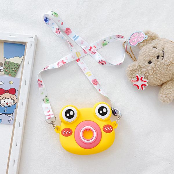 Cute Frog Silicone Pencil Box School Supplies Pencil Case For Kids Makeup Bag Shoulder Bag For Christmas Birthday Gift