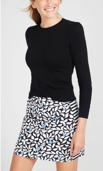 WOMEN'S 60% cotton/20% viscose/15% nylon/5% cashmere LONG SLEEVE CREW NECK PULLOVER KNITTED SWEATER