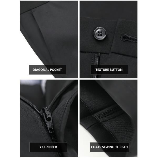 Anti-Shrink 50% Wool Slim Fit Suit Trousers for Man LCBZ Customized Office Pants