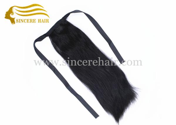 20 Inch New Fashion Hair Products, 50 CM Natural Black Remy Human Hair Ponytail Extensions 100 Gram For Sale