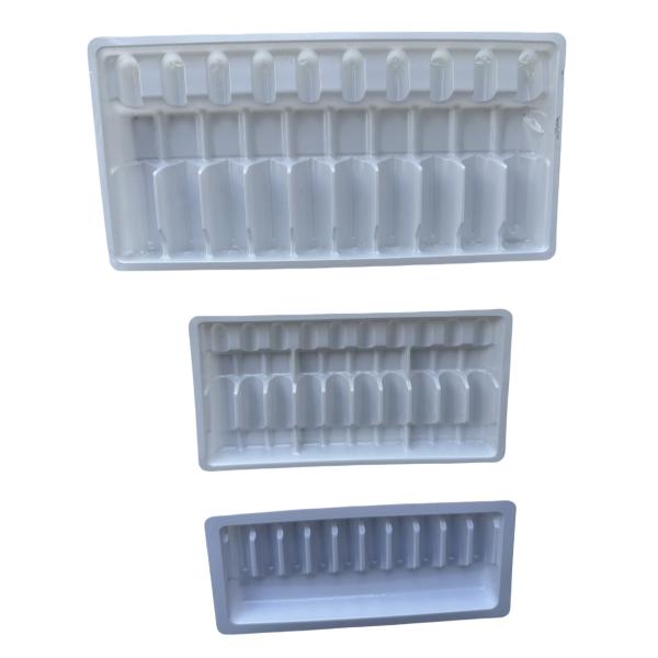 Pharmaceutical PET Ampoule Tray Customization 1ml 2ml 5ml 10m Water Injection Ampoule Tray PET Vacuum Forming Tray Customization