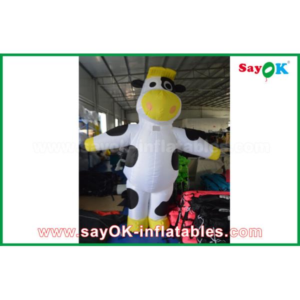 Cartoon Characters For Birthday Parties White Yellow Inflatable Model Cows / Bear Shaped For Amusement Park
