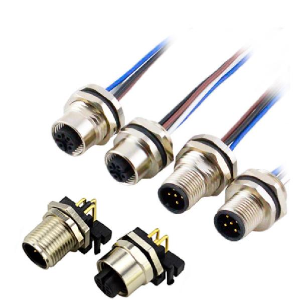 Automatic Circular IP68 IP67 waterproof 3 4 5 6 7 8pin PCB Panel mount cable connector