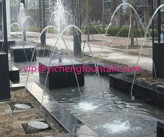 Rainbow Glass Light Jet Water Fountain Equipment With LED Light / Stable Soft Spray