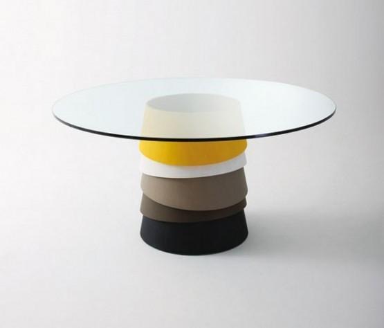 Custom Glass Tabletops , Round Clear White Tempered Glass Table Top