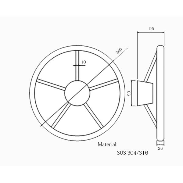 Stainless Steel Sailboat Steering Wheel Five Spokes And Central Cap Included