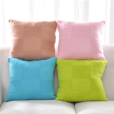 Polyester Knitted Cushion And Pillow Crochet Textured 18x18 Cushion Throw Pillow