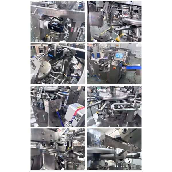 Pouch Packing Machine with 70 Bags/Min Speed and Stainless Steel Construction for Food Processing Plants