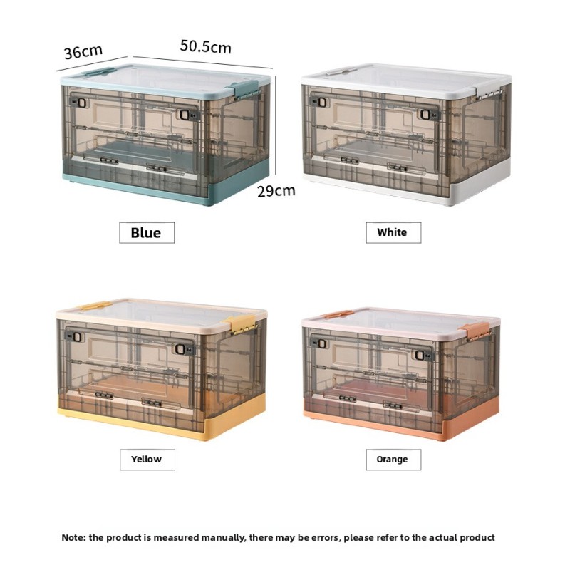 Large Capacity Foldable Storage Box Plastic Acrylic Book Bin Durable Transparent Snack Toy Organizer Collapsible Crate